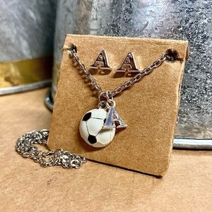 Soccer Necklace & Earring Set